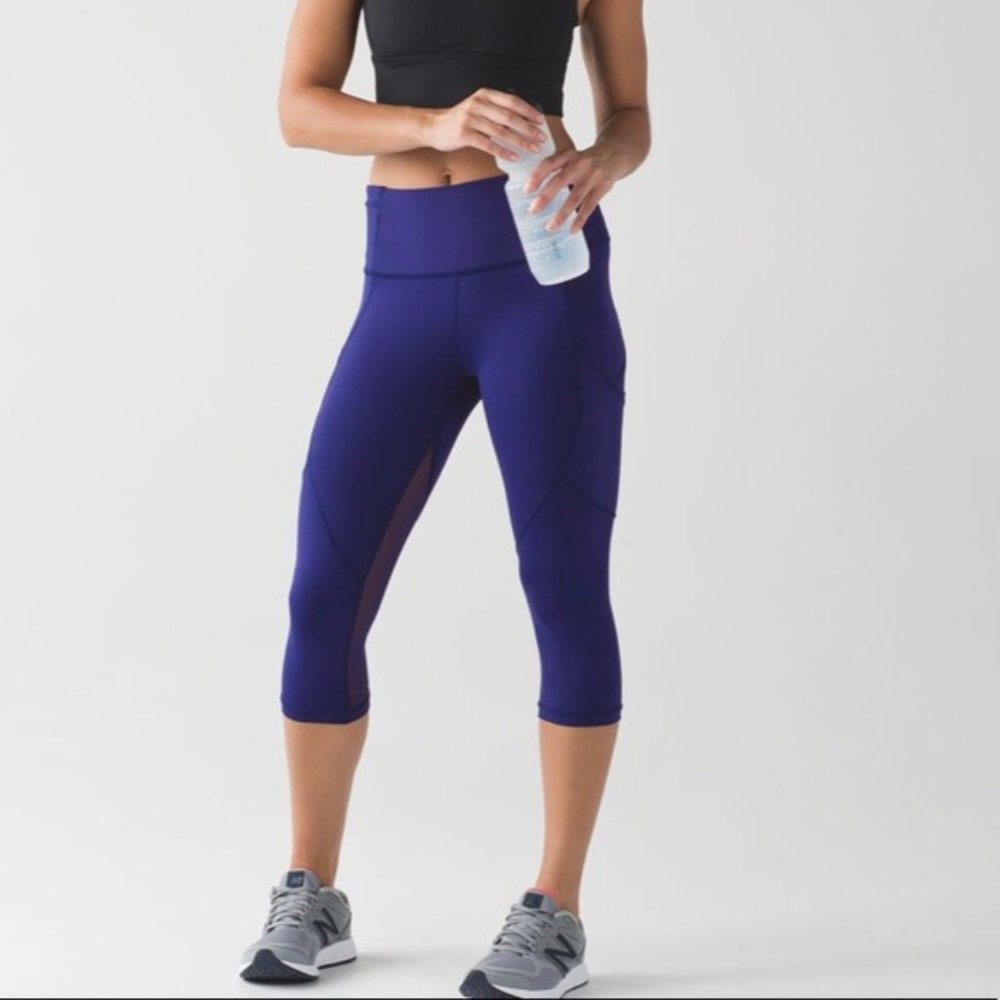 lululemon athletica Purple Cropped Leggings with Side Pockets